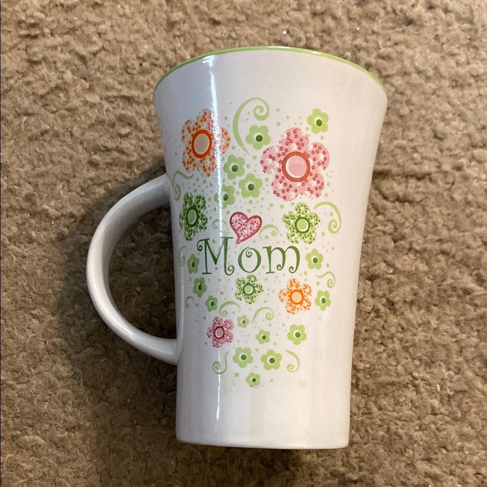Mulberry White and Pink Mug with Floral Design